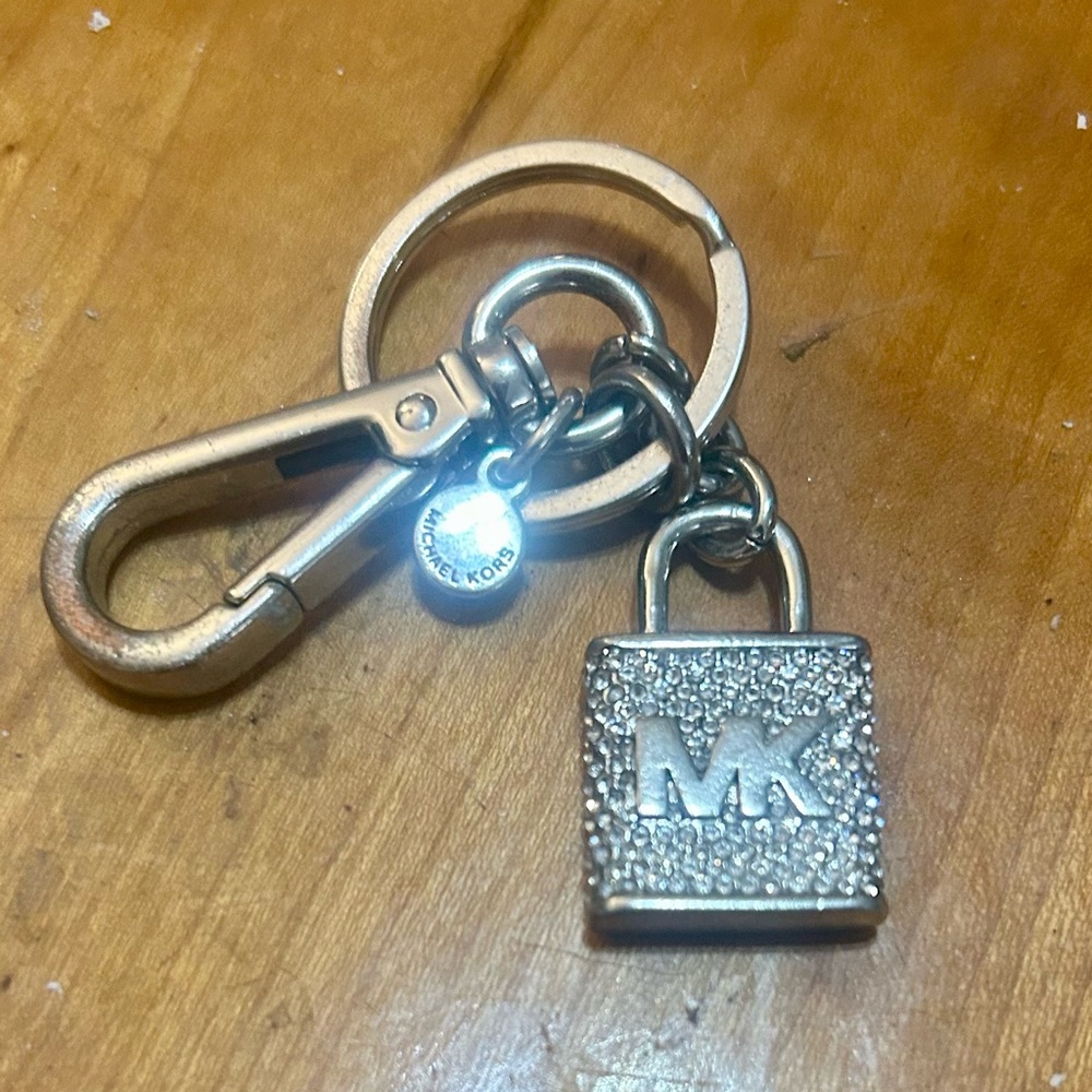 Michael Kors Silver lock logo Keychain